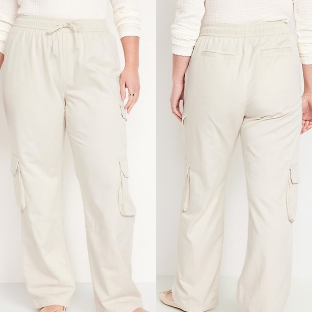 Old Navy Mid- Rise Cargo Pants in Ivory Size XL NWT